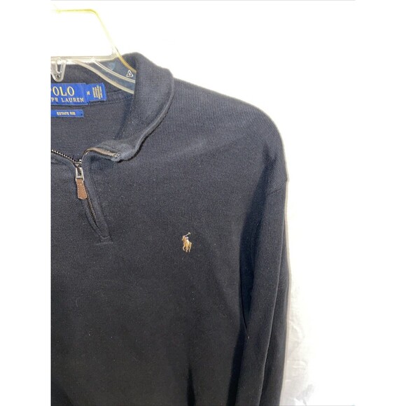 Polo Ralph Lauren Estate Rib Men’s Sweat Shirt Size Medium Black Flesh Pony - Picture 4 of 12